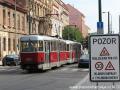 Omezení rychlosti tramvají v Karlíně. | srpen 2012