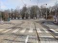 Zrekonstruovaná trať v Myslbekově ulici u rozvětvení na jednokolejku Hládkov. | 20.3.2013