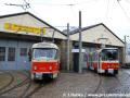 T4D ev.č. 2000 a T6A2 ev.č. 226 001-2 před muzeem tramvají ve vozovně Trachenberge | 7.12.2013