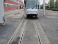 Zrekonstruovaná nakládková kolej v Opravě tramvají se třemi rozchody koleje.  | 24.10.2014