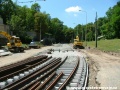 Probíhající rekonstrukce tramvajové tratě v Chotkově ulici. | 17.7.2004