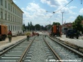 Probíhající rekonstrukce tramvajové tratě v Chotkově ulici. | 21.7.2004