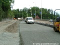 Zřizování podkladové betonové desky pod tramvajovou tratí. | 28.7.2004