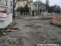 Po likvidované kolejové konstrukci křižovatky Hradčanská již zůstává pouze zemní pláň | 28.2.2009