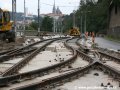 Vrchol rekonstruované křižovatky Letenský tunel směrem k Čechovu mostu. | 29.7.2007