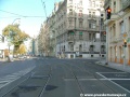 Rozvětvení tramvajové tratě od zastávky Jiráskovo náměstí, levá větev pokračuje k Národnímu divadlu, pravá do Myslíkovy ulice