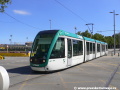 Nízkopodlažní tramvaje Alstom Citadis 302 na lince T3 poblíž fotbalového stadionu Barcelony | 10.-15.7.2008