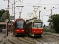 Setkání souprav vozů T3S ev.č.7301+7302 a T3M ev.č.7733+7734 ve smyčce Komisárky. | 14.7.2011