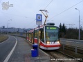 Konečná stanice Technologický park s vozem Anitra ev.č.1810 ve výstupní zastávce. | 19.2.2011
