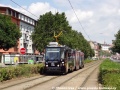 Během prázdnin probíhala výluka tramvajové trati ve Vídeňské ulici. Linka 6 jezdila odklonem po Renneské třídě. Zde vůz KT8D5N ev.č.1735. | 30.7.2013