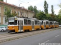 K zastávce Hun utca uhání trojice vozů T5C5 ev.č.4248+4051+4219 vypravená na linku 14... | 12.7.2012