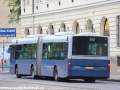 Pokud dojde k přerušení tramvajové dopravy na delší dobu, vyráží do ulic náhradní autobusy označené číslem tramvajové linky a doplněné písmenem V, jak dokazuje Volvo vypravené na linku 14V, když si trojice tramvají T5C5 strhla dva pantografy. | 12.7.2012
