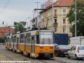Trojice vozů T5C5 ev.č.4106+4078+4096 vypravená na linku 1 u zastávky Puskás Ferenc Stadion. | 13.7.2012