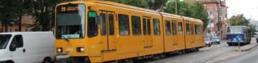 Vůz Duewag TW6000 ev.č.1512 zachycený u zastávky Miskolci utca na lince 62. | 24.6.2014