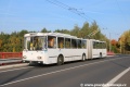 Jednostopá trolejbusová trať nad rychlostní komunikací 13 spojující Jirkov a Chomutov s trolejbusem Škoda 15Tr11/7 ev.č.008 na objednané jízdě. | 30.9.2017