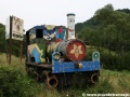 Vrak parní lokomotivy vítající návštěvníky Čiernohronské železnice ve Chvatimechu. | 6.8.2010