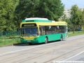 Podél kolejí manipulační tramvajové tratě napojující vozovnu na kolejovou síť míří na lince 31 autobus Tedom C12 G ev.č.5612 pocházející z roku 2007. | 14.7.2012