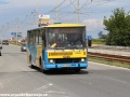 Z centra Košic míří autobus Karosa B 832.1654 ev.č.6240 z roku 1998, zařazený do provozu v roce 2000. Velkou prohlídkou s prvky modernizace a novým unifikovaným nátěrem prošel v závěru roku 2010. | 14.7.2012