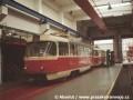 Vůz T3 pražského ev.č.6489 a libereckého ev.č.34 po příjezdu do liberecké tramvajové vozovny | 23.8.1997