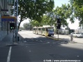 Nedaleko od Olympic Park odjíždí dvoučlánková obousměrná tramvaj | 5.1.2008