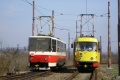 Setkání vozů ev.č.273 a 275 ve smyčce Most - Nádraží. | 15.4.2006