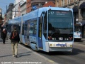 Druhý typ provozovaných tramvají - SL 95. Jedná se o tříčlánkové obousměrné vozidlo, jezdí se na zadní i přední pantograf. | duben/květen 2011