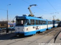 Vůz K2G ev.č.808 stanicuje v zastávce Zahrádky vypravený na linku 3. | 19.10.2012