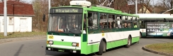 Poslední provozní trolejbus Škoda 14TrM ev.č.457 v obratišti Božkov. | 9.4.2018
