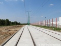 Pohled na trať k nové vozovně Franowo mezi zastávkami Szwedzka a Szwajcarska. | 2.7.2012