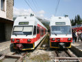 Setkání třinácté jednotky TEŽ 425 963-6 spřažené s jednotkou 425 957-8 s dvanáctou jednotkou 425 962-8 na Štrbském Plese | 5.8.2007