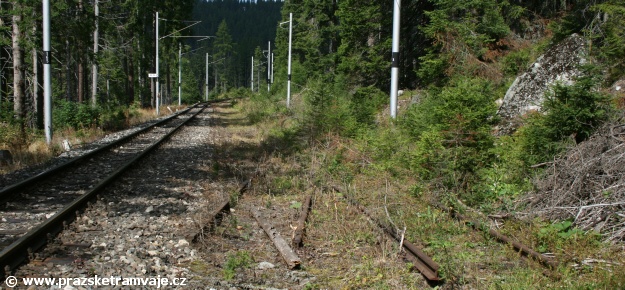 Pozůstatky po původní výhybně Tatranských Elektrických Železnic Štola, umístěné mezi zastávkami Popradské Pleso a Vyšné Hágy | 22.8.2008