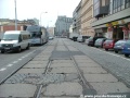 Pozůstatky zrušené tramvajové tratě v ulici Na Florenci. | 21.11.2010