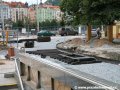 Na rekonstruované křižovatce Palackého náměstí začíná pokládka kolejové konstrukce. | 16.8.2007