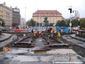 Na rekonstruované křižovatce Palackého náměstí došlo ve druhé etapě k pokládce zatím chybějícího rozvětvení z Palackého mostu. | 27.9.2007