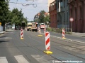Již dokončená část tratě systémem w-tram u Podolské porodnice. | 16.7.2011