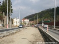 V úseku smyčka Radlická - zastávka Radlická škola je již zřizován spodek zvýšeného tělesa tramvajového pásu. | 20.4.2008