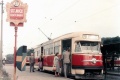 Pohlednicová sada 1; pohlednice 003:	Vůz T2 #6001 ve smyčce Nádraží Braník