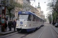 Nepříliš povedený snímek ze zastávky Štěpánská připomíná reklamní nátěr Zürich na soupravě vozů T3SUCS #7044+7045. Naštěstí tuto soupravu ještě potkáme na jiném snímku. | 26.10.1998
