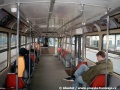 Interiér vozu T3 ev.č.6355 při pohledu zezadu dokumentuje typické dobové provedení kabiny většiny zbývajících Pankráckých vozů T3 z číselné řady 63xx a 64xx | 18.2.1998