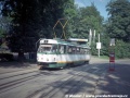 Vůz T3m ev.č.49 na lince 1 u zastávky Botanická – ZOO. Provoz linky 1 na normálním rozchodu byl zahájen pravděpodobně 14. srpna 1998. | 18.8.1998