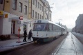 V prostoru zastávek Krkonošská již byla v prosinci 1998 prakticky dokončena nová úprava s normálněrozchodnou tratí, a tak byl pořízen jediný snímek se soupravou T3M.04 #78+#79. | 23.12.1998