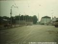 Pohled do dvora liberecké vozovny. Vlevo již začíná výstavba nových hal pro rozchod 1435mm, vpravo původní haly vozovny | 23.8.1997