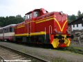 Ozubnicová lokomotiva T426.001 v čele zvláštního vlaku v Tanvaldě. | 10.9.2011