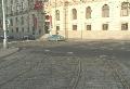Odpojené oblouky křižovatky Opletalova v pohledu z Opletalovy ulice