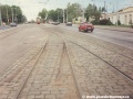 Pohled na kusé ukončení bezpečností koleje Vozovny Střešovice | 17.6.1995