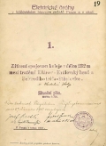 Titulní strana situačního plánu na zřízení spojovací koleje v délce 232 metrů mezi tratěmi Klárov - Královský hrad a Belcrediho třída - Střešovice u Kadetní školy z roku 1910.