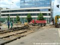 Rekonstrukce křižovatky a smyčky Vápenka začala snášením původní kolejové konstrukce. | 4.7.2006