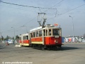Souprava historických dvounápravových vozů ev.č.351+1530 využívá provizorní přeložku na Prašném mostě k jízdě na Hradčanskou | 2.10.2010