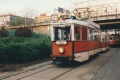 Souprava historických vozů #3062+1530 ve smyčce Těšnov. | 9.5.1997