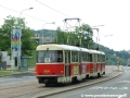 Souprava vozů T3 #6814+6880 vypravená na linku 10 před zastávkou Poštovka. | 10.6.2005